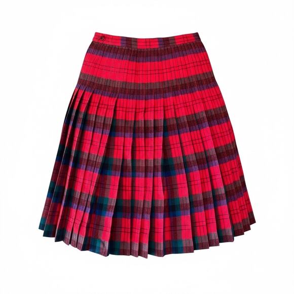 Pendleton Vintage Plaid Wool Skirt Turnabout 50s Pleated ReversibleRetro - Picture 10 of 10